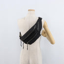 SAINT LAURENT Body Bag Canvas Black Silver 581375 Auth hk3728A-25
