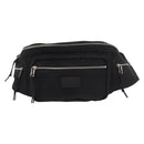 SAINT LAURENT Body Bag Canvas Black Silver 581375 Auth hk3728A-13