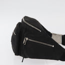 SAINT LAURENT Body Bag Canvas Black Silver 581375 Auth hk3728A-3