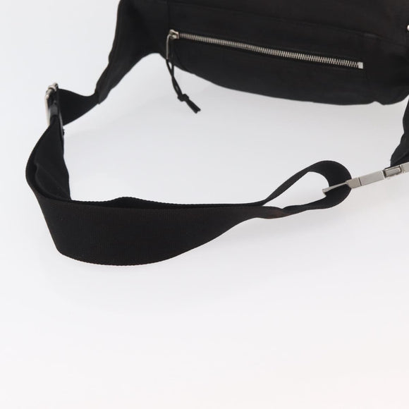 SAINT LAURENT Body Bag Canvas Black Silver 581375 Auth hk3728A