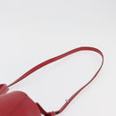 CELINE Vertical Cabas Tote Bag Leather 2way Red Silver Auth hk3730A-15
