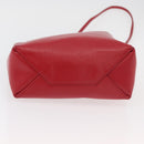 CELINE Vertical Cabas Tote Bag Leather 2way Red Silver Auth hk3730A-5