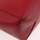 CELINE Vertical Cabas Tote Bag Leather 2way Red Silver Auth hk3730A-9