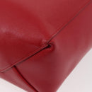 CELINE Vertical Cabas Tote Bag Leather 2way Red Silver Auth hk3730A-16