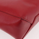 CELINE Vertical Cabas Tote Bag Leather 2way Red Silver Auth hk3730A-17