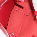 CELINE Vertical Cabas Tote Bag Leather 2way Red Silver Auth hk3730A-10