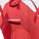 CELINE Vertical Cabas Tote Bag Leather 2way Red Silver Auth hk3730A-20