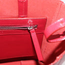 CELINE Vertical Cabas Tote Bag Leather 2way Red Silver Auth hk3730A-22