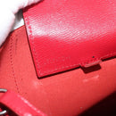 CELINE Vertical Cabas Tote Bag Leather 2way Red Silver Auth hk3730A-11