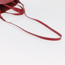 CELINE Vertical Cabas Tote Bag Leather 2way Red Silver Auth hk3730A-8