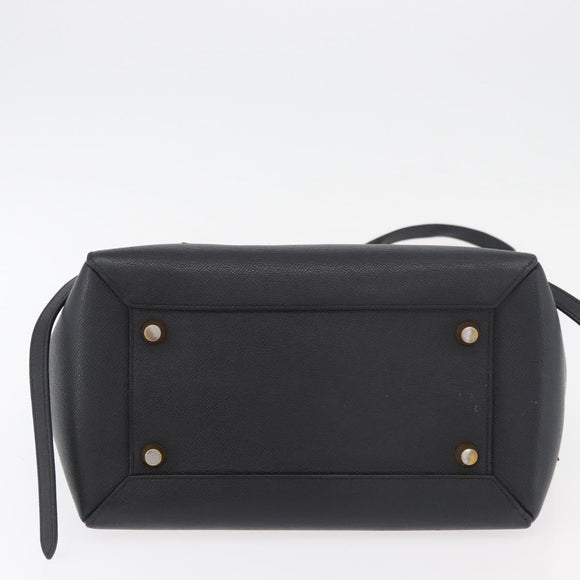 CELINE Belt bag Hand Bag Leather 2way Black Gold Auth hk3731