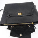CELINE Belt bag Hand Bag Leather 2way Black Gold Auth hk3731-17