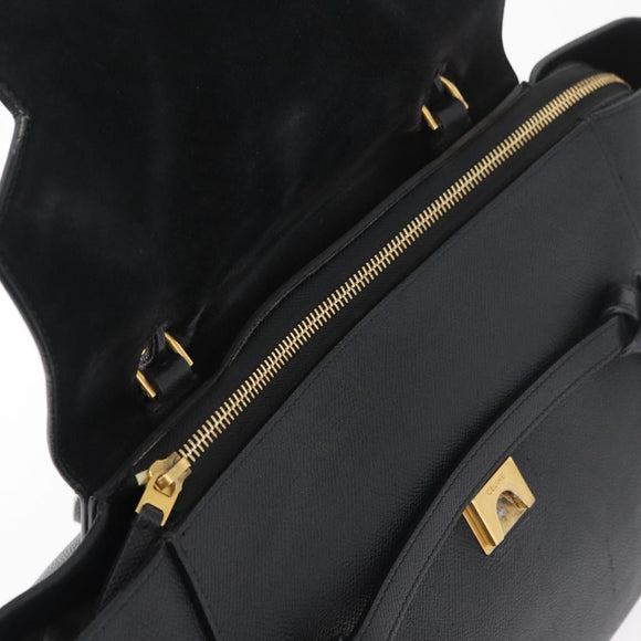 CELINE Belt Bag handtas leer 2-weg zwart goud Auth hk3731