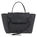 CELINE Belt bag Hand Bag Leather 2way Black Gold Auth hk3731-2
