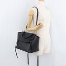 CELINE Belt bag Hand Bag Leather 2way Black Gold Auth hk3731-25