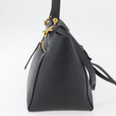 CELINE Belt bag Hand Bag Leather 2way Black Gold Auth hk3731-5
