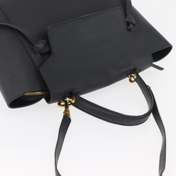 CELINE Belt bag Hand Bag Leather 2way Black Gold Auth hk3731