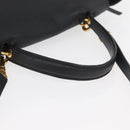 CELINE Belt bag Hand Bag Leather 2way Black Gold Auth hk3731-7