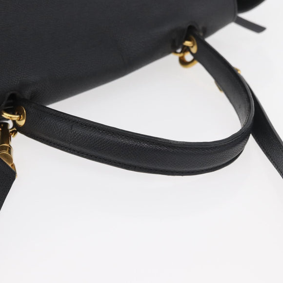 CELINE Belt Bag handtas leer 2-weg zwart goud Auth hk3731