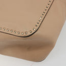VALENTINO Hand Bag Leather 2way Beige Gold Auth hk3733A-15