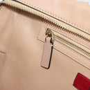 VALENTINO Hand Bag Leather 2way Beige Gold Auth hk3733A-24