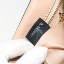 VALENTINO Hand Bag Leather 2way Beige Gold Auth hk3733A-12