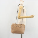 VALENTINO Hand Bag Leather 2way Beige Gold Auth hk3733A-26