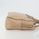 VALENTINO Hand Bag Leather 2way Beige Gold Auth hk3733A-3