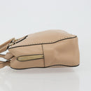 VALENTINO Hand Bag Leather 2way Beige Gold Auth hk3733A-4