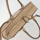 VALENTINO Hand Bag Leather 2way Beige Gold Auth hk3733A-6