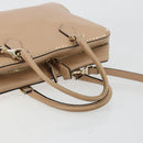 VALENTINO Hand Bag Leather 2way Beige Gold Auth hk3733A-7