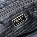 PRADA Chain Tote Bag Nylon Black Gold Auth hk3734A-19