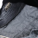 PRADA Chain Tote Bag Nylon Black Gold Auth hk3734A-11
