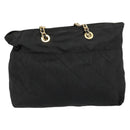 PRADA Chain Tote Bag Nylon Black Gold Auth hk3734A-2