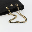 PRADA Chain Tote Bag Nylon Black Gold Auth hk3734A-7
