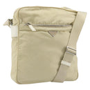 PRADA Shoulder Bag Nylon Ivory Silver Auth hk3735-1