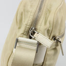 PRADA Shoulder Bag Nylon Ivory Silver Auth hk3735-10