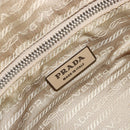 PRADA Shoulder Bag Nylon Ivory Silver Auth hk3735-19