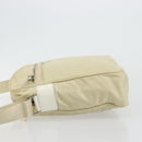 PRADA Shoulder Bag Nylon Ivory Silver Auth hk3735-4