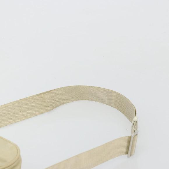 PRADA Shoulder Bag Nylon Ivory Silver Auth hk3735