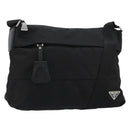 PRADA Shoulder Bag Nylon Black Silver Auth hk3736A-1