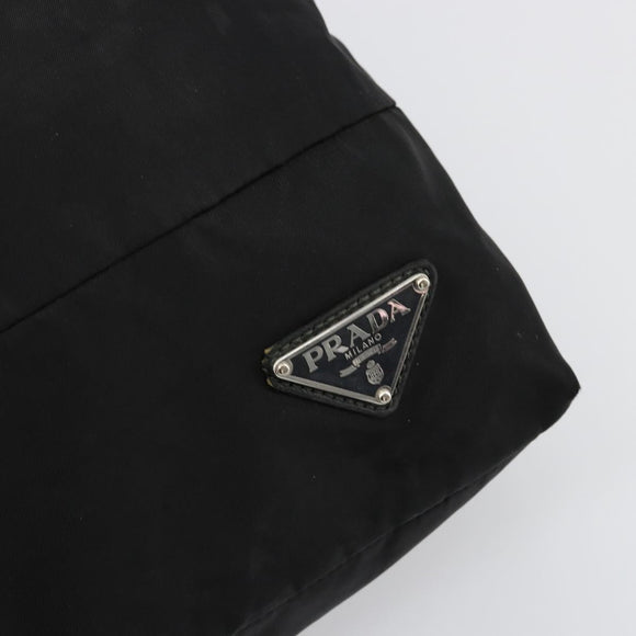 PRADA Shoulder Bag Nylon Black Silver Auth hk3736A