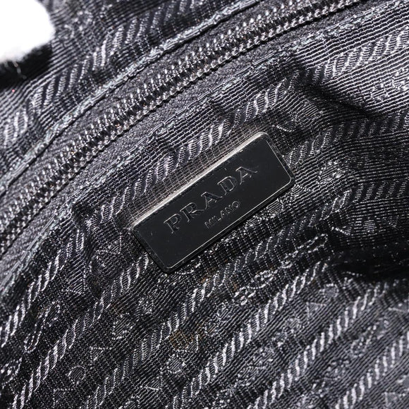 PRADA Shoulder Bag Nylon Black Silver Auth hk3736A