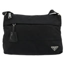PRADA Shoulder Bag Nylon Black Silver Auth hk3736A-2
