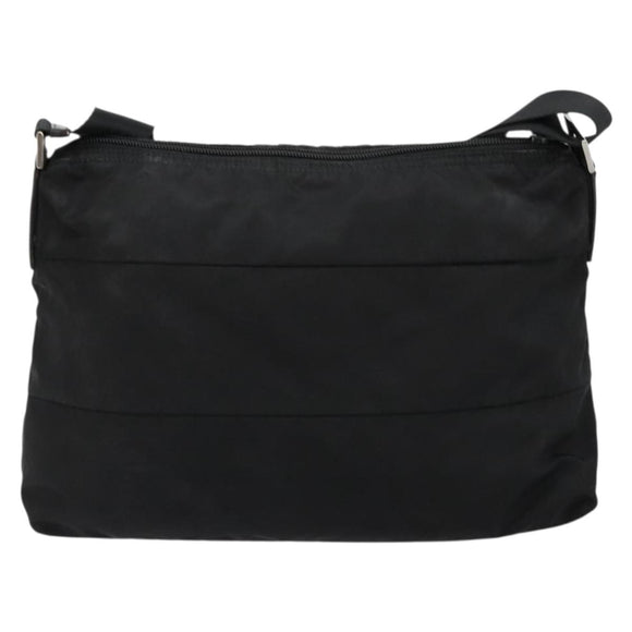 PRADA Shoulder Bag Nylon Black Silver Auth hk3736A