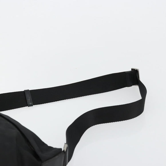 PRADA Shoulder Bag Nylon Black Silver Auth hk3736A