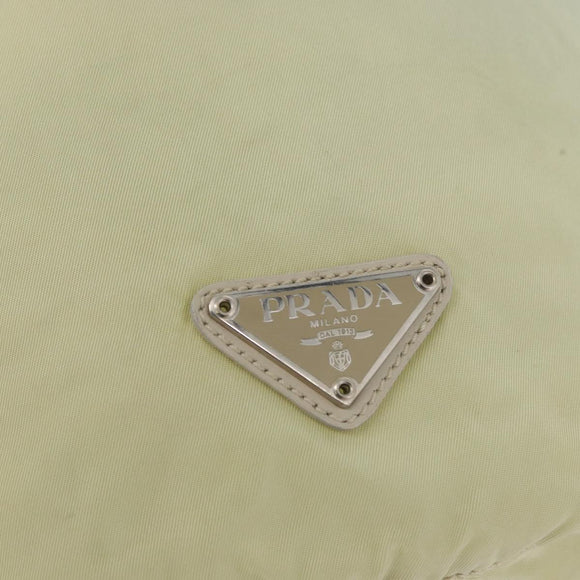 PRADA Purse Pouch Nylon Beige Auth hk3737