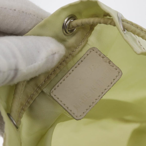 PRADA Purse Pouch Nylon Beige Auth hk3737