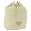 PRADA Purse Pouch Nylon Beige Auth hk3737-1