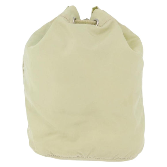 PRADA Purse Pouch Nylon Beige Auth hk3737